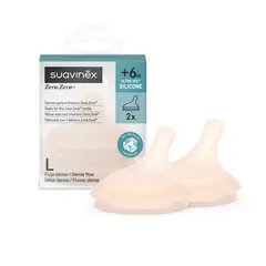 SUAVINEX - Repuesto Tetina Lactancia Silicona Flujo L 2 Un Fair