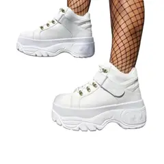 HERIEL - Zapatilla Blanca Plataforma Mujer