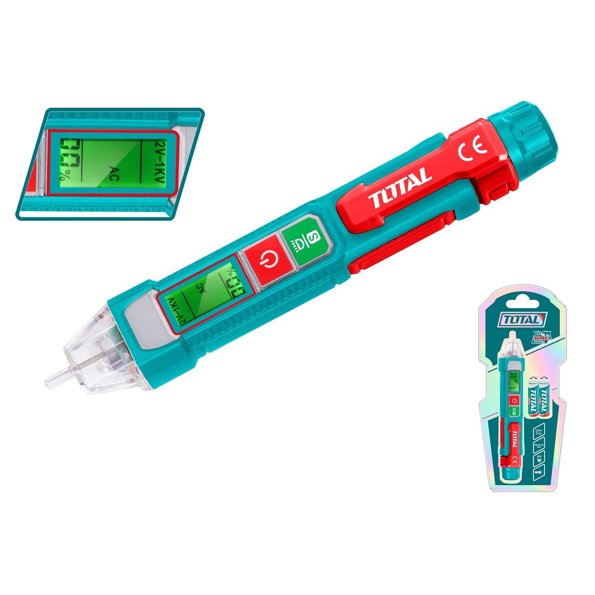 Detector de Voltage 12V - 1000V Total, marca TOTAL TOOLS - Foto Principal