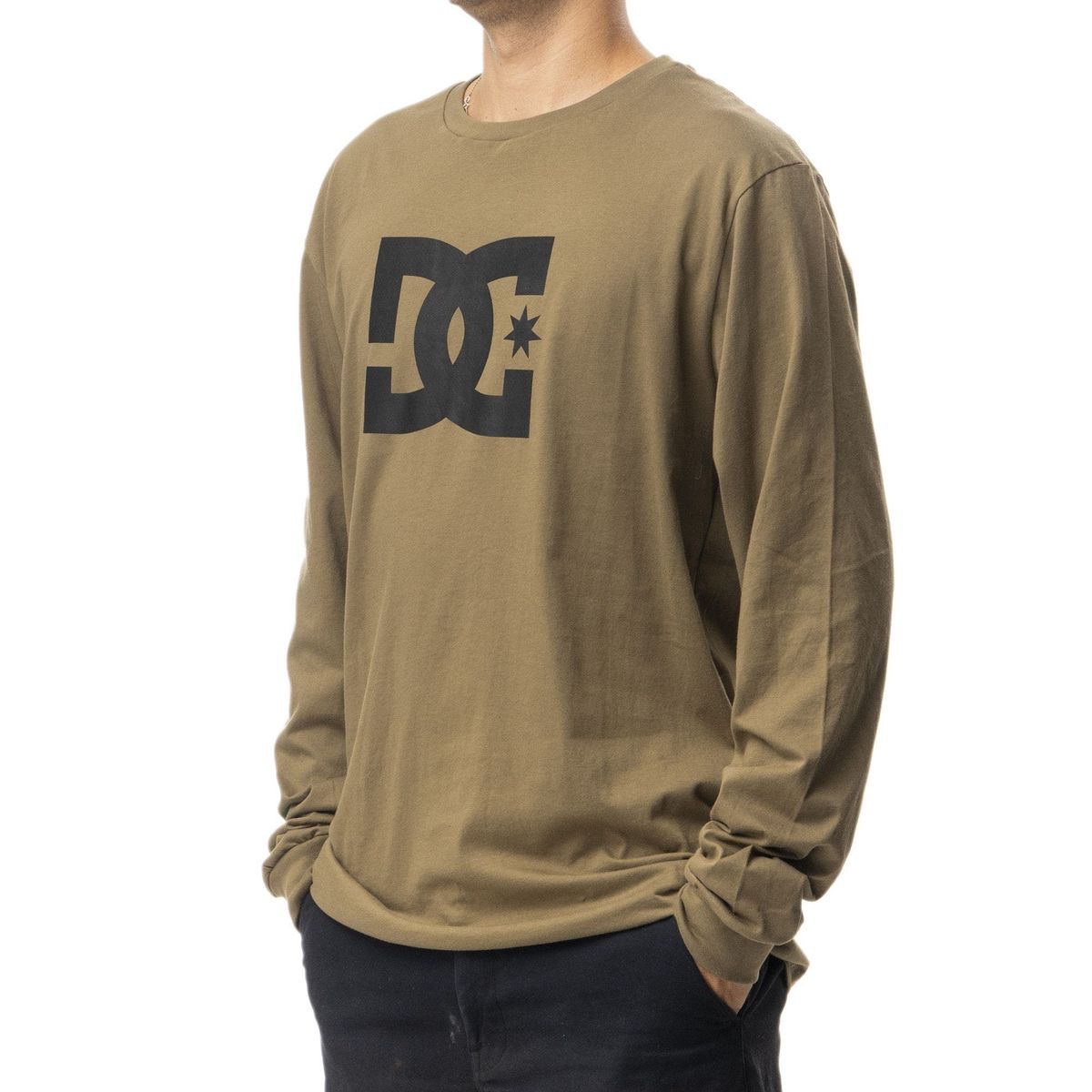 DC SHOES - Polera Hombre Star Manga Larga Café DC