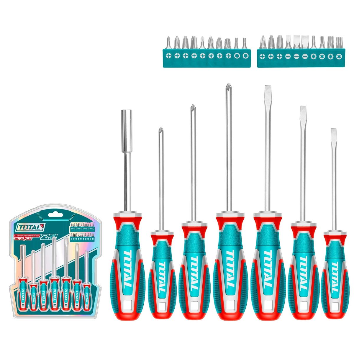 TOTAL TOOLS - Juego Destornillador 27 Piezas Total