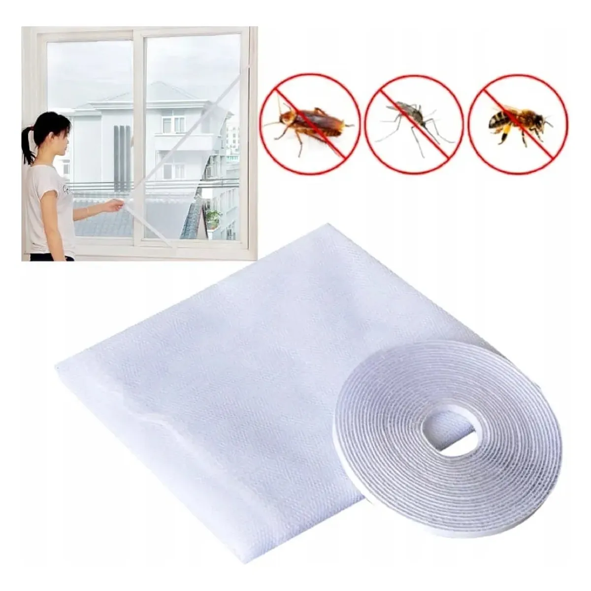 GENERICO - Magnético Anti-mosquito Moscas Malla Mosquitera 150x180cm Color Blanco