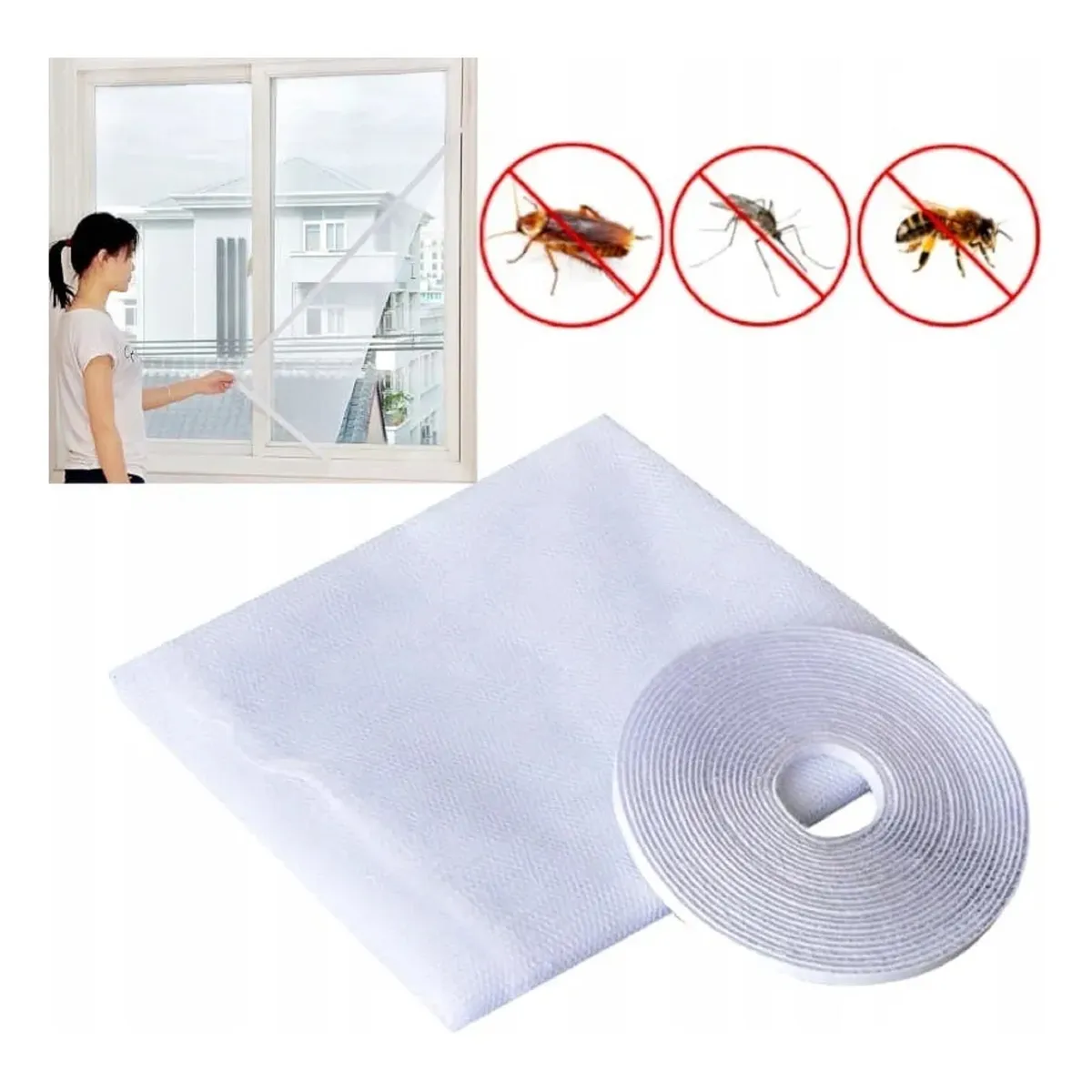 GENERICO - Magnético Anti-mosquito Moscas Malla Mosquitera 150x180cm Color Blanco