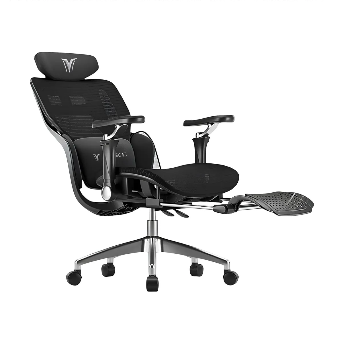 LUBABYCAS - Silla De Escritorio Reclinable Con Reposapies E16 Negra