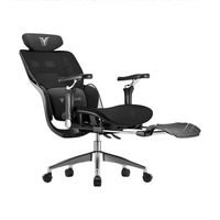 Silla De Escritorio Reclinable Con Reposapies E16 Negra