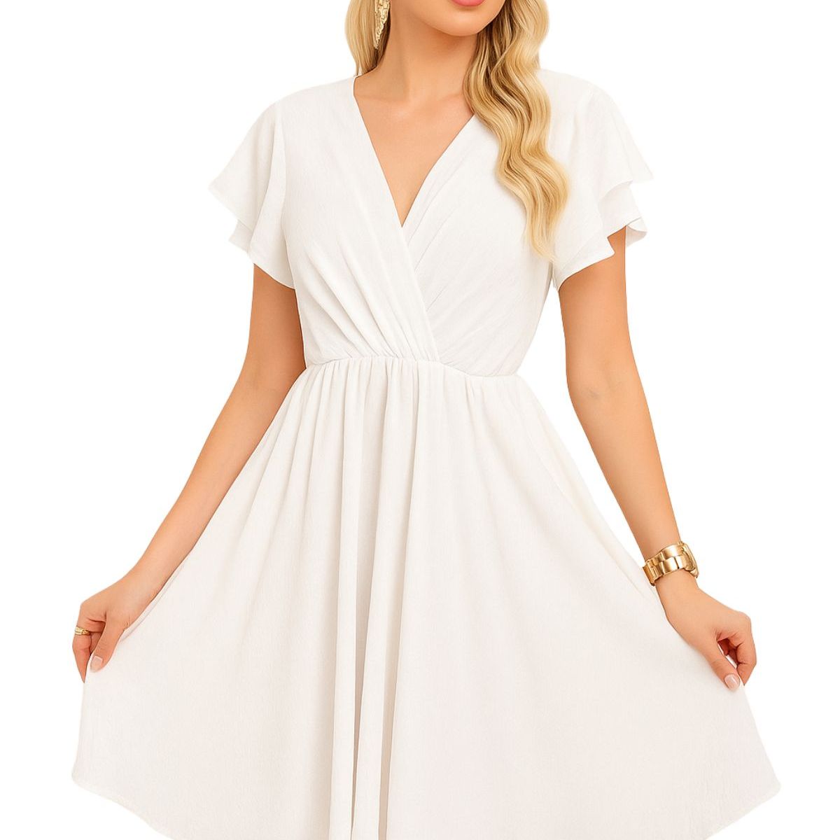 LOOK SHOP - Vestido Corto De Mujer Midi. Semi Formal  Primavera Verano 3398