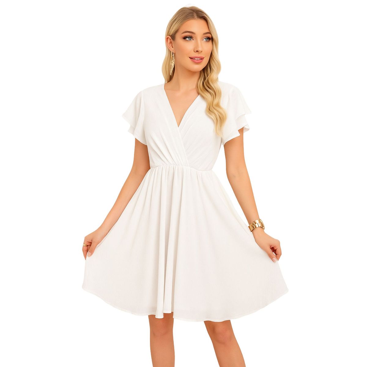 LOOK SHOP - Vestido Corto De Mujer Midi. Semi Formal  Primavera Verano 3398