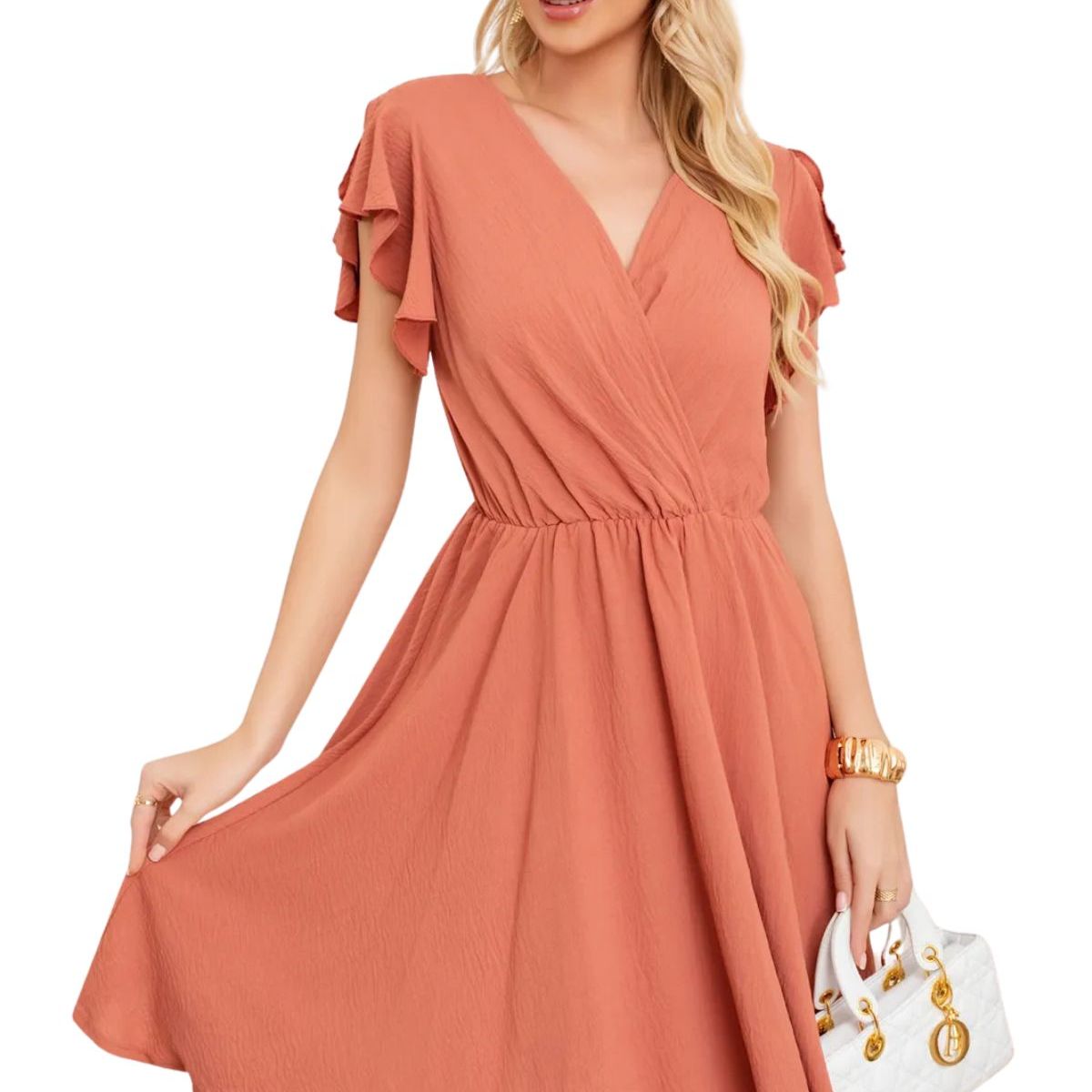 LOOK SHOP - Vestido Corto De Mujer Midi. Semi Formal  Primavera Verano 3398