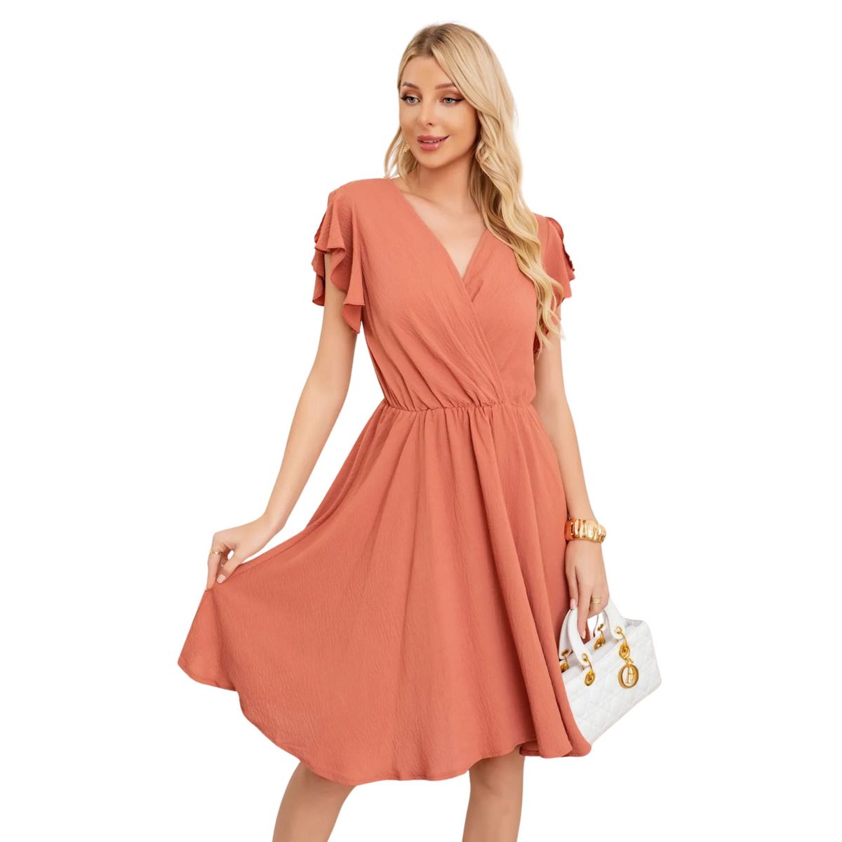 LOOK SHOP - Vestido Corto De Mujer Midi. Semi Formal  Primavera Verano 3398