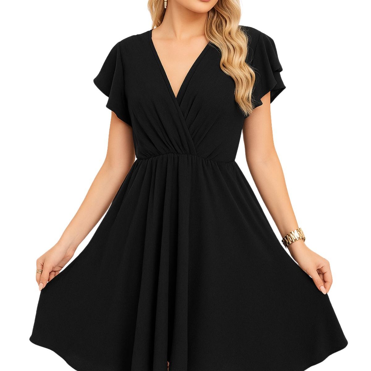 LOOK SHOP - Vestido Corto De Mujer Midi. Semi Formal  Primavera Verano 3398