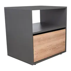 FMFURNITURE - Velador 1 Cajon Melamina 52x50x40 Cm Café