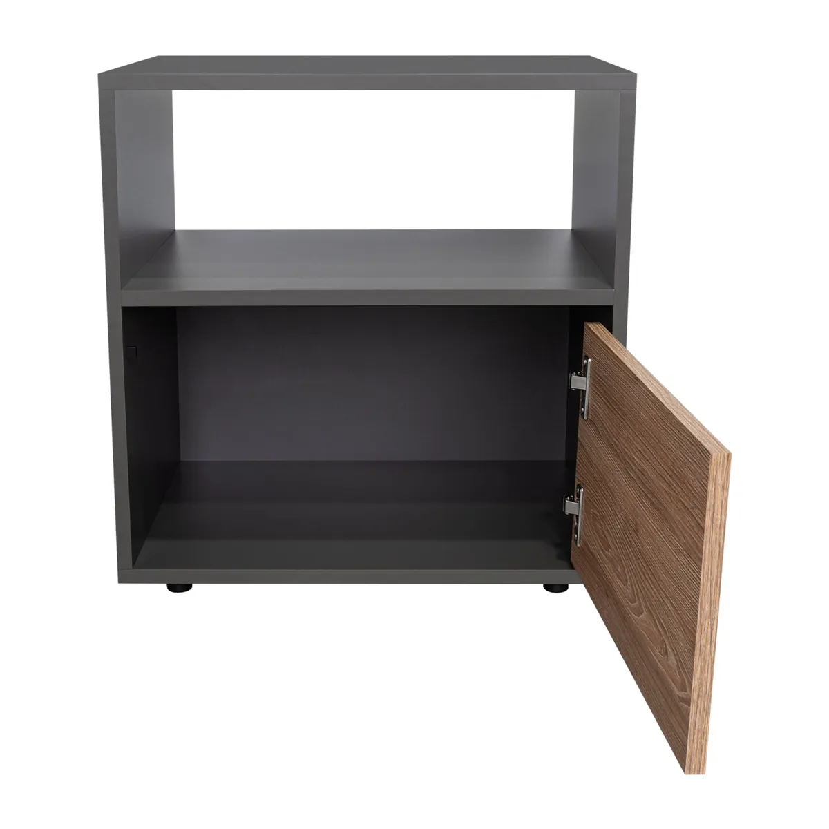 FMFURNITURE - Velador 1 Cajon Melamina 52x50x40 Cm Café