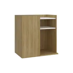 FMFURNITURE - Velador Con 1 Puerta Fm 65x65x40 Cm Café Claro