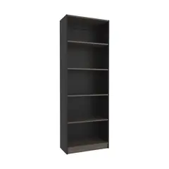 FMFURNITURE - Estante Organizador De Libros Fm 1806x628x299 Cm Negro Y Café