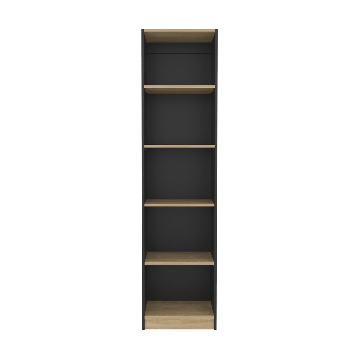 FMFURNITURE - Estante Organizador 5 Niveles 1806x45x299 Cm Negro Y Cafe Claro