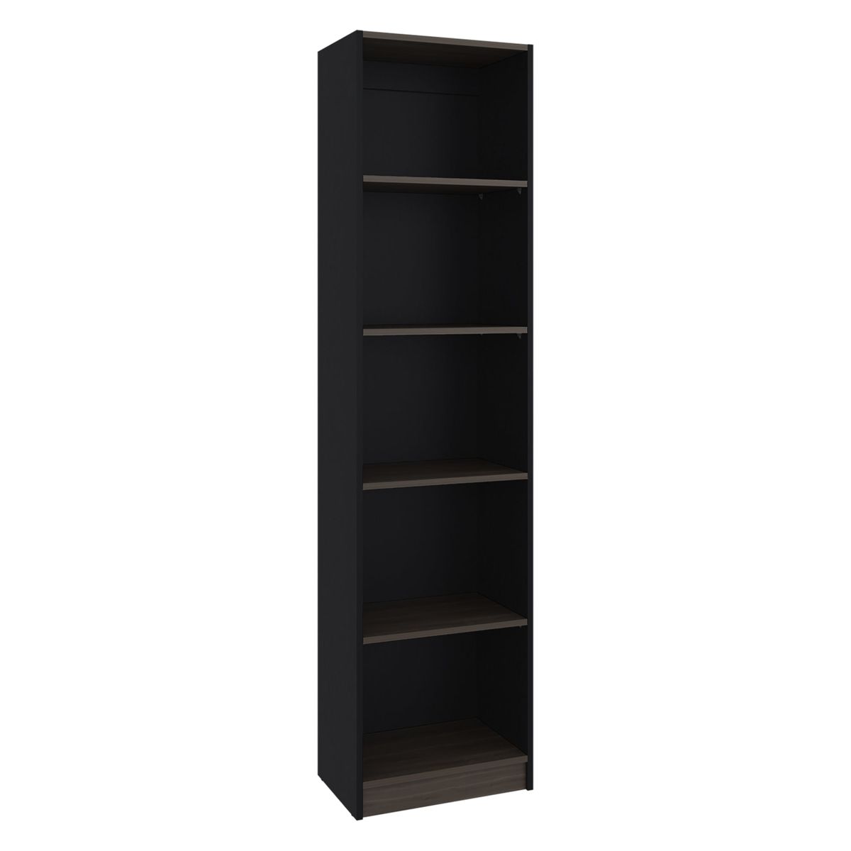 FMFURNITURE - Estante Organizador 5 Niveles Negro Y Cafe 1806x45x299 Cm