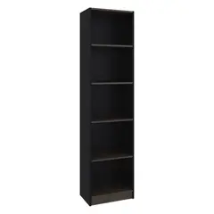 FMFURNITURE - Estante Organizador 5 Niveles Negro Y Cafe 1806x45x299 Cm