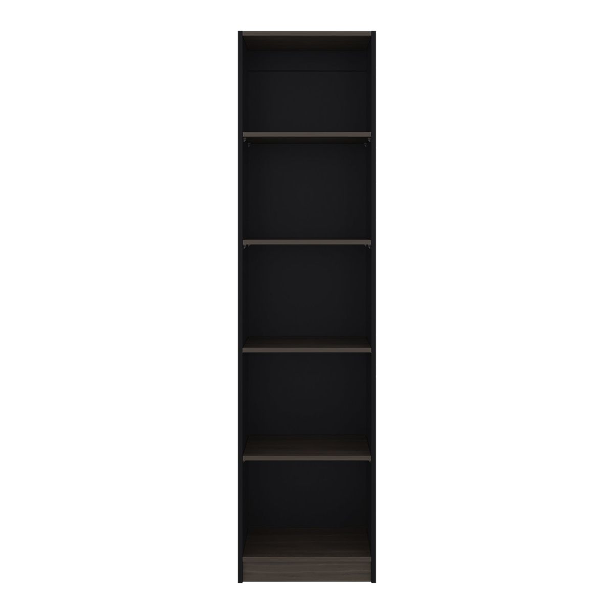 FMFURNITURE - Estante Organizador 5 Niveles Negro Y Cafe 1806x45x299 Cm
