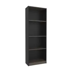 FMFURNITURE - Estante Organizador 3 Niveles Negro Y Café 1806x628x299 Cm