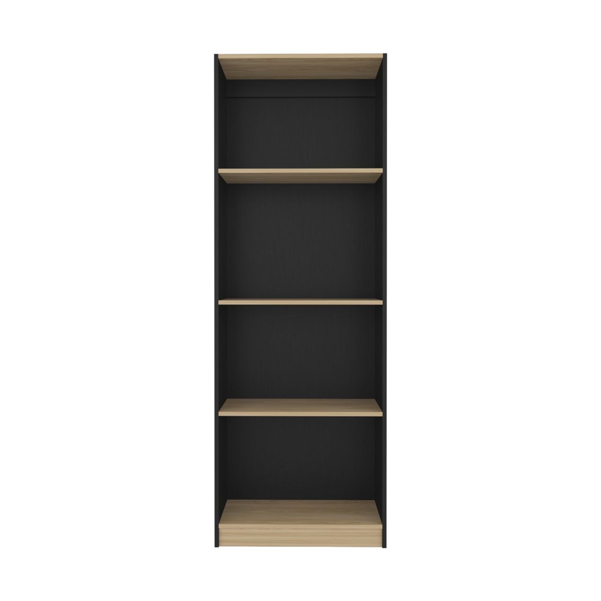 FMFURNITURE - Estante Organizador 3 Niveles 1806x628x299 Cm Negro Y Café Claro