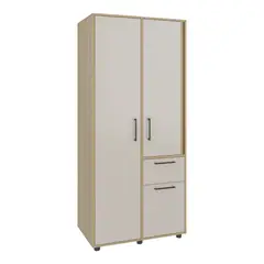 FMFURNITURE - Closet 3 Puertas Y1 Cajon 180x80x52 Cm Café Claro