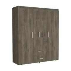 FMFURNITURE - Closet 4 Puertas Fm Melamina 1779x1503x504 Cm Café Oscuro