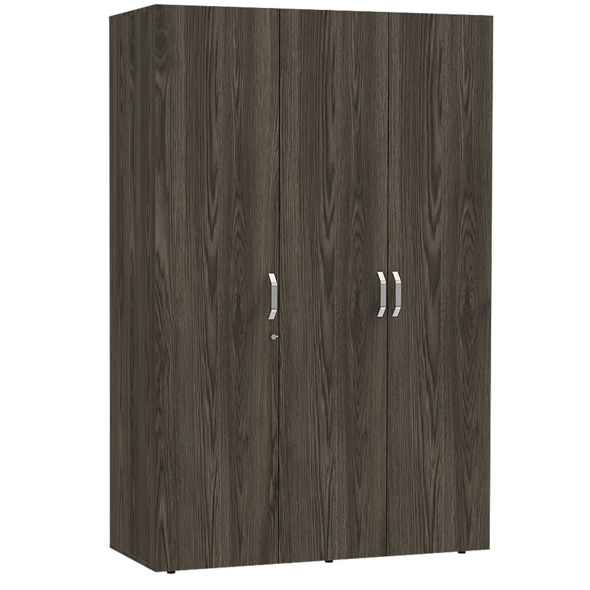 FMFURNITURE - Closet 3 Puertas Con Colgador 1819x120x473 Cm Café Y Blanco