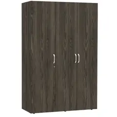FMFURNITURE - Closet 3 Puertas Con Colgador 1819x120x473 Cm Café Y Blanco
