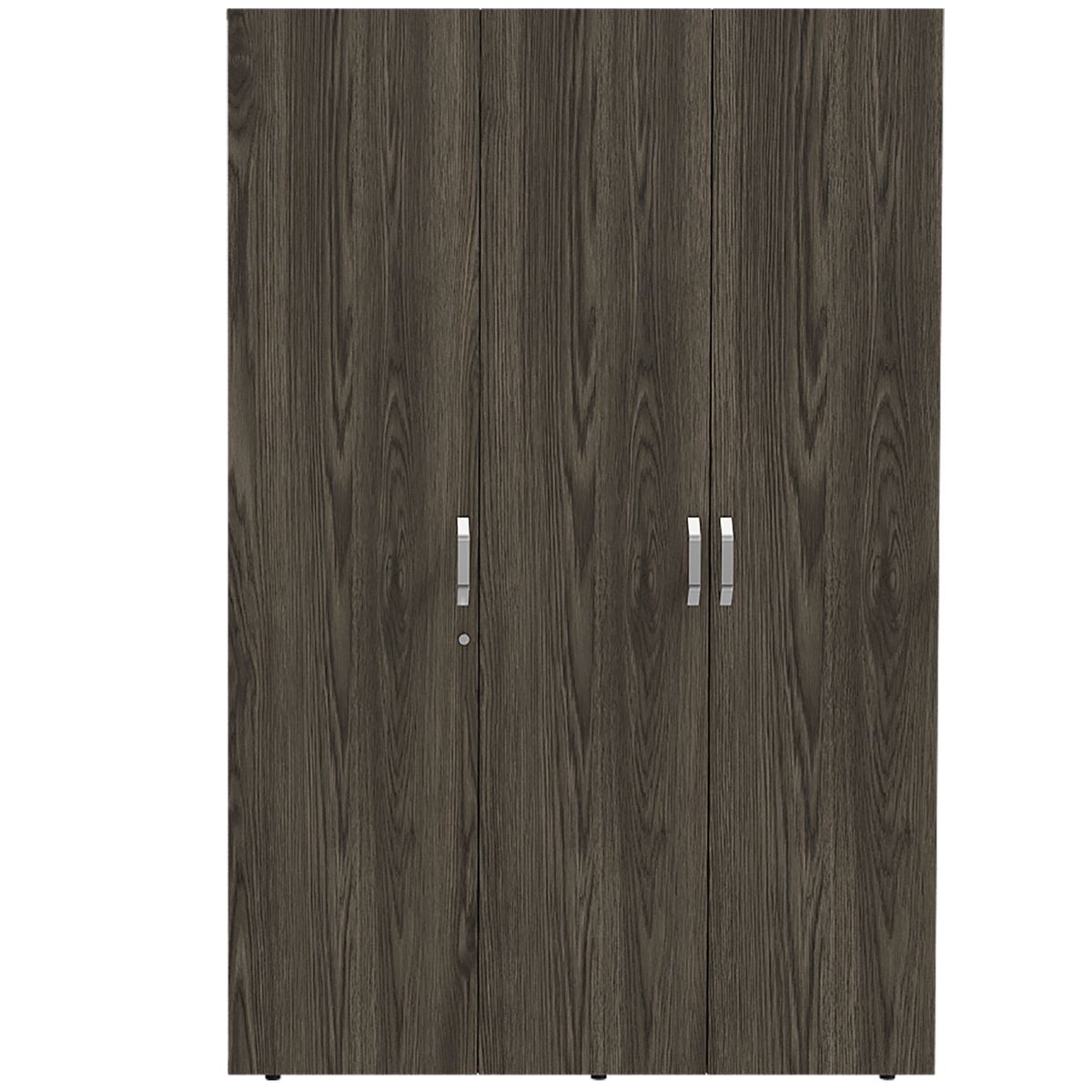 FMFURNITURE - Closet 3 Puertas Con Colgador 1819x120x473 Cm Café Y Blanco