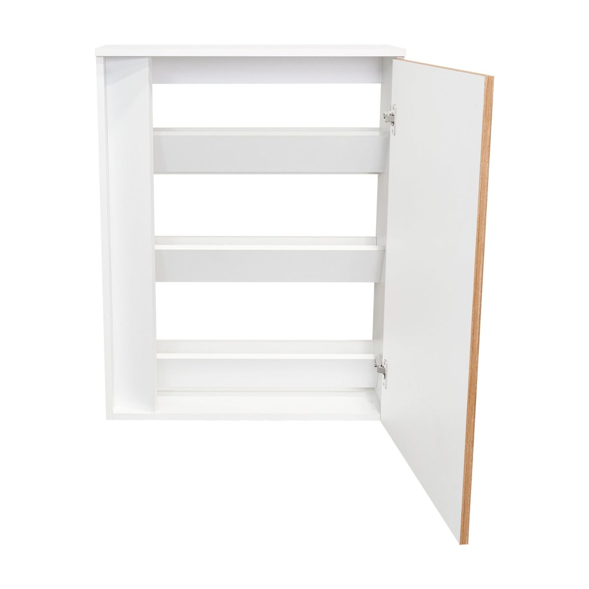 FMFURNITURE - Mueble Zapatero Organizador 806x632x221 Cm Blanco Y Café Claro