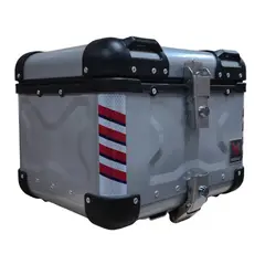 GENERICO - Maleta RIDEWOLF 0710-45 Top Case 45L plata Moto con llaves