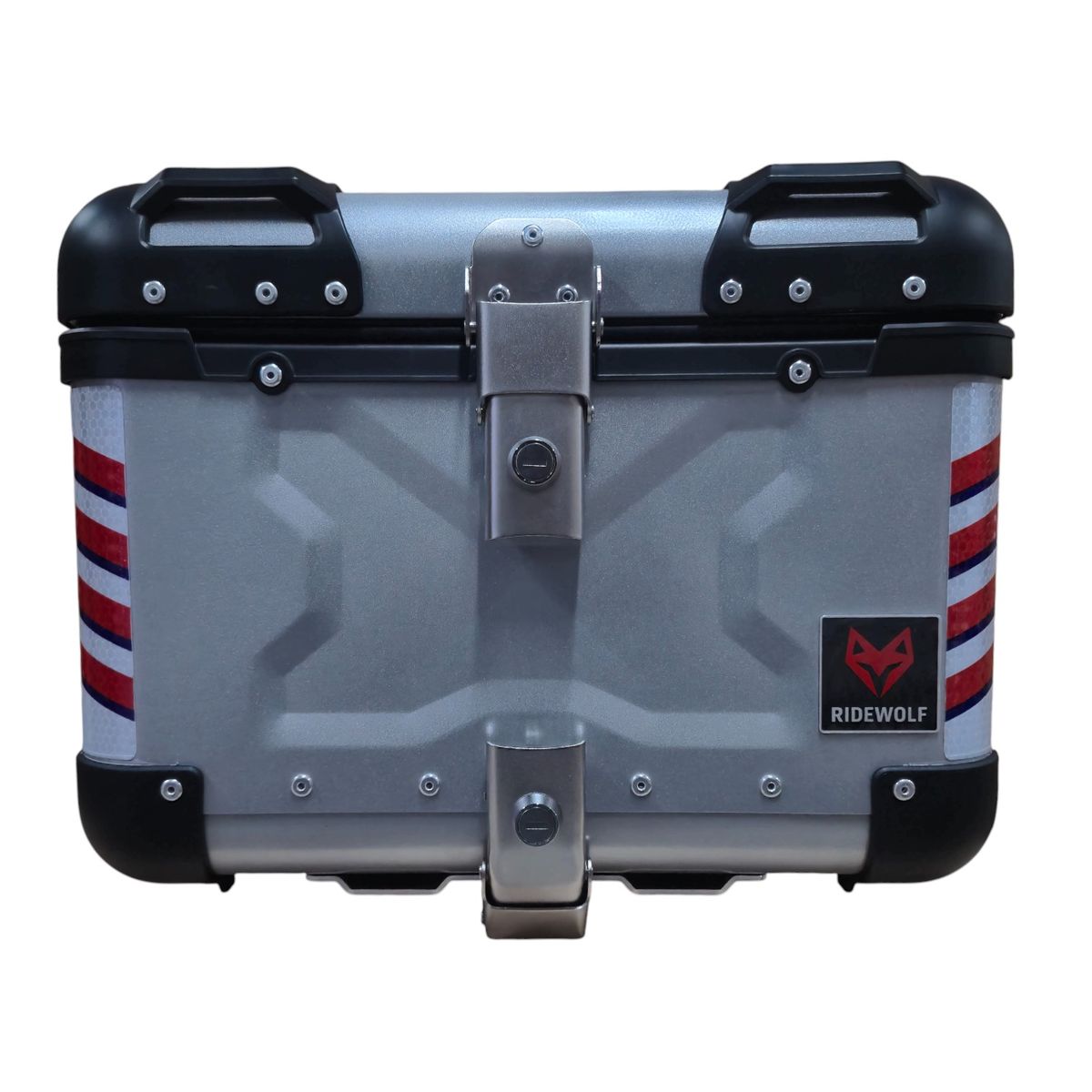 GENERICO - Maleta RIDEWOLF 0710-45 Top Case 45L plata Moto con llaves