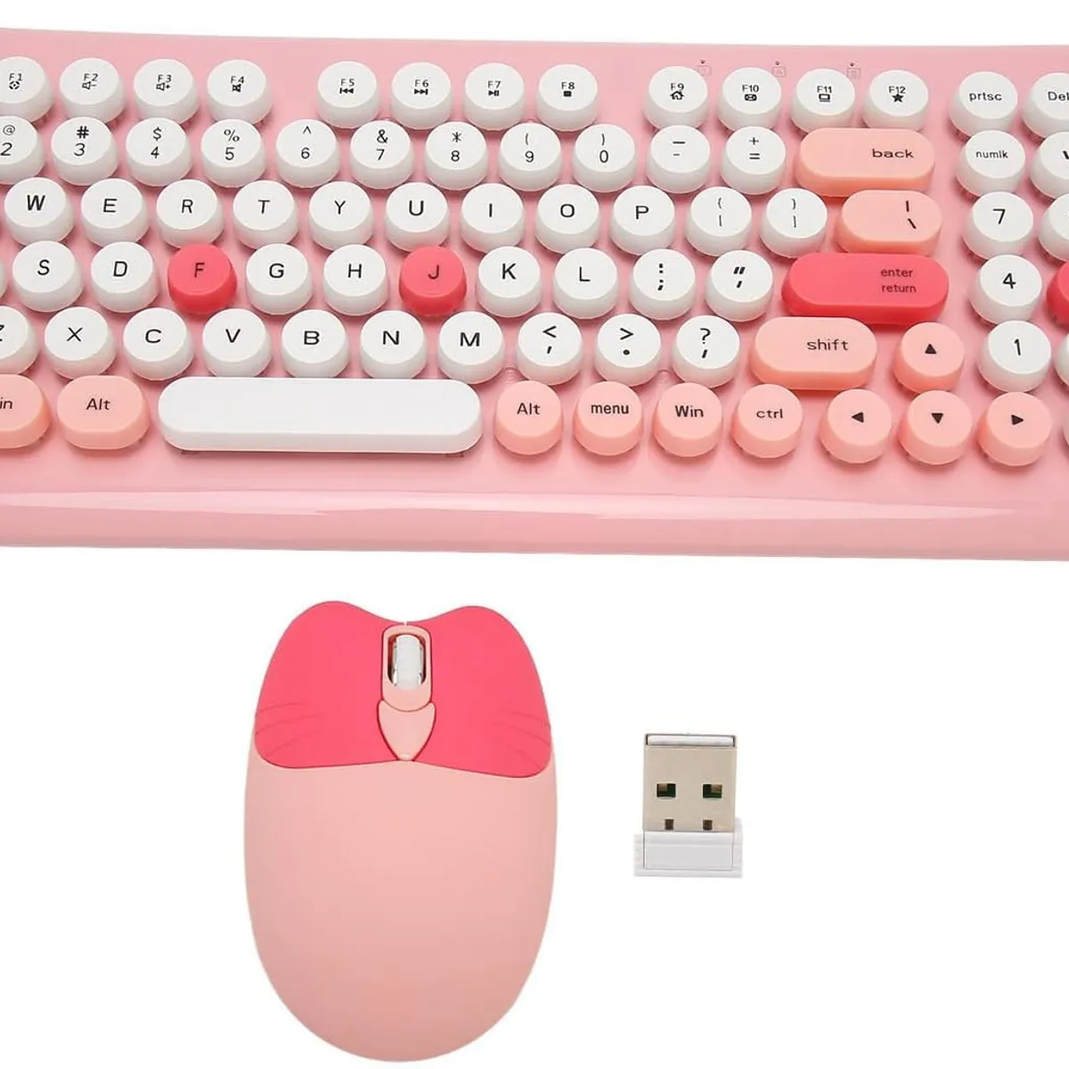 GENERICO - Teclado Gamer Inalámbrico + Mouse 24g Kit Retro