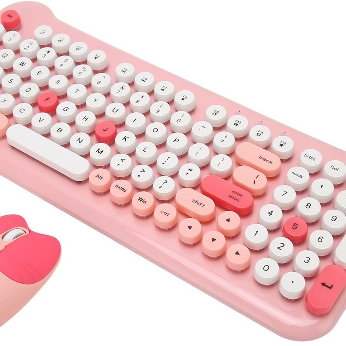 GENERICO - Teclado Gamer Inalámbrico + Mouse 24g Kit Retro