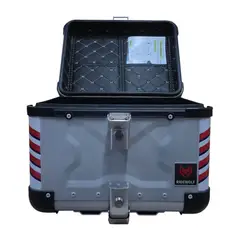 GENERICO - RIDEWOLF 0710-45 Maleta Top Case 45L Plata Moto Universal