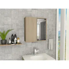 FMFURNITURE - Mueble De Baño Botiquin 537x50x165 Cm Café Claro