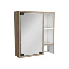 FMFURNITURE - Botiquin De Baño 1 Puerta 522x472x146 Cm Café Claro
