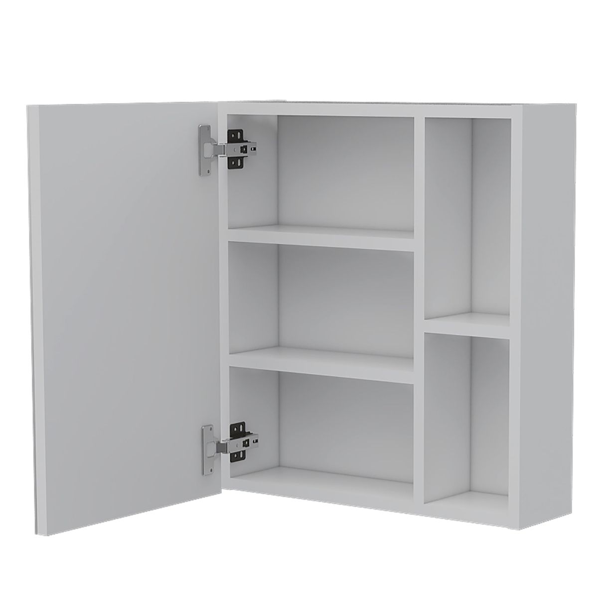 FMFURNITURE - Mueble Botiquin De Baño Con Espejo 497x45x125 Cm Blanco