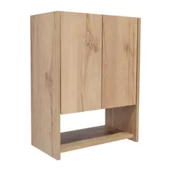 FMFURNITURE - Botiquin 2 Puertas 60x45x25 Cm Café Claro Y Gris
