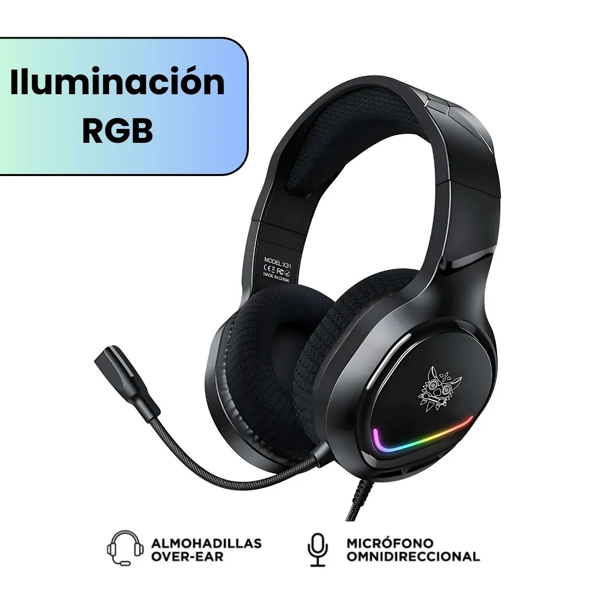 GENERICO - Audífonos De Cable Con Micrófono Gamer Profesional Luz Led