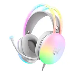 GENERICO - Audífonos De Cable Con Microfono Gamer Luz Rgb Blanco