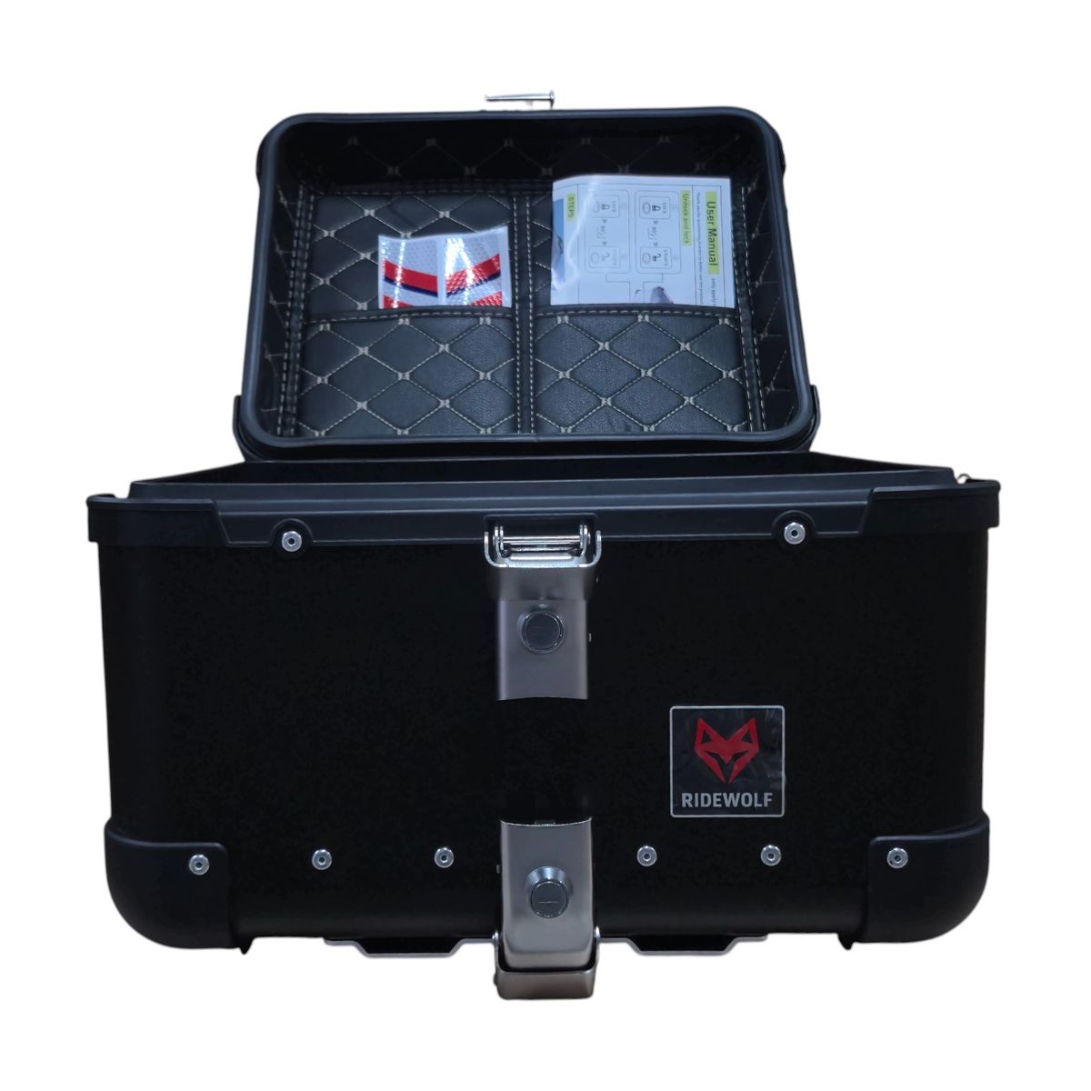 GENERICO - Maleta RIDEWOLF 0710-40 Top Case 40 Litros Plata para Moto