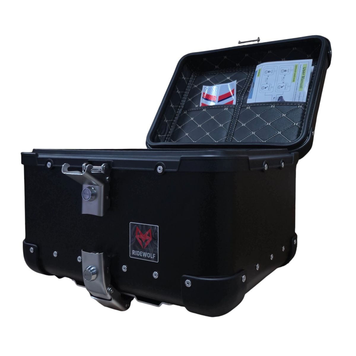 GENERICO - Maleta RIDEWOLF 0710-40 Top Case 40 Litros Plata para Moto