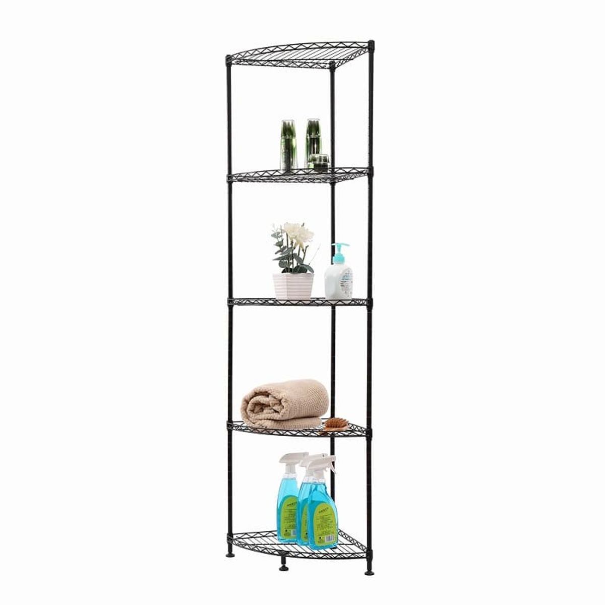 GENERICO - Estante Cromado  Esquinera de 5 Pisos- 150 x 35 x 35 cm