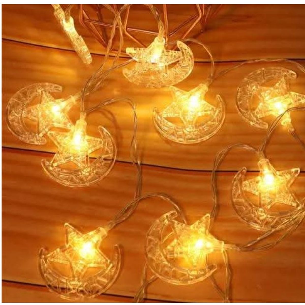 THIS IS FELIZ NAVIDAD - Guirnalda Solar LED de Estrellas y Lunas - 4 Metros de Luz Cálida y Autónoma