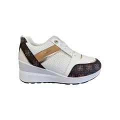 HERIEL - Zapatilla Blanca y Negra Plataforma Mujer