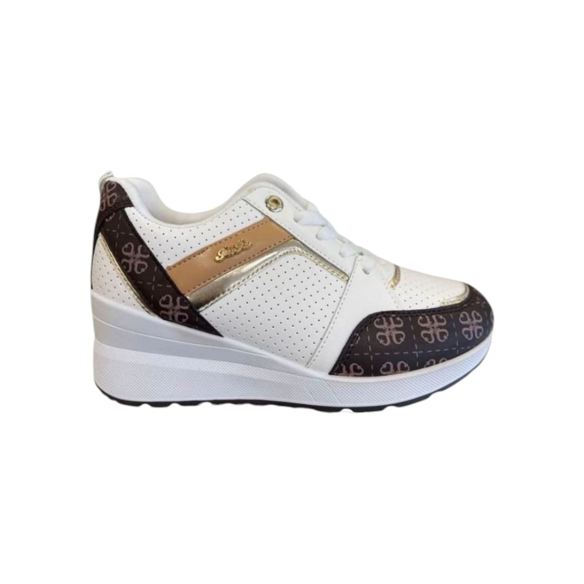 HERIEL - Zapatilla Blanca y Negra Plataforma Mujer