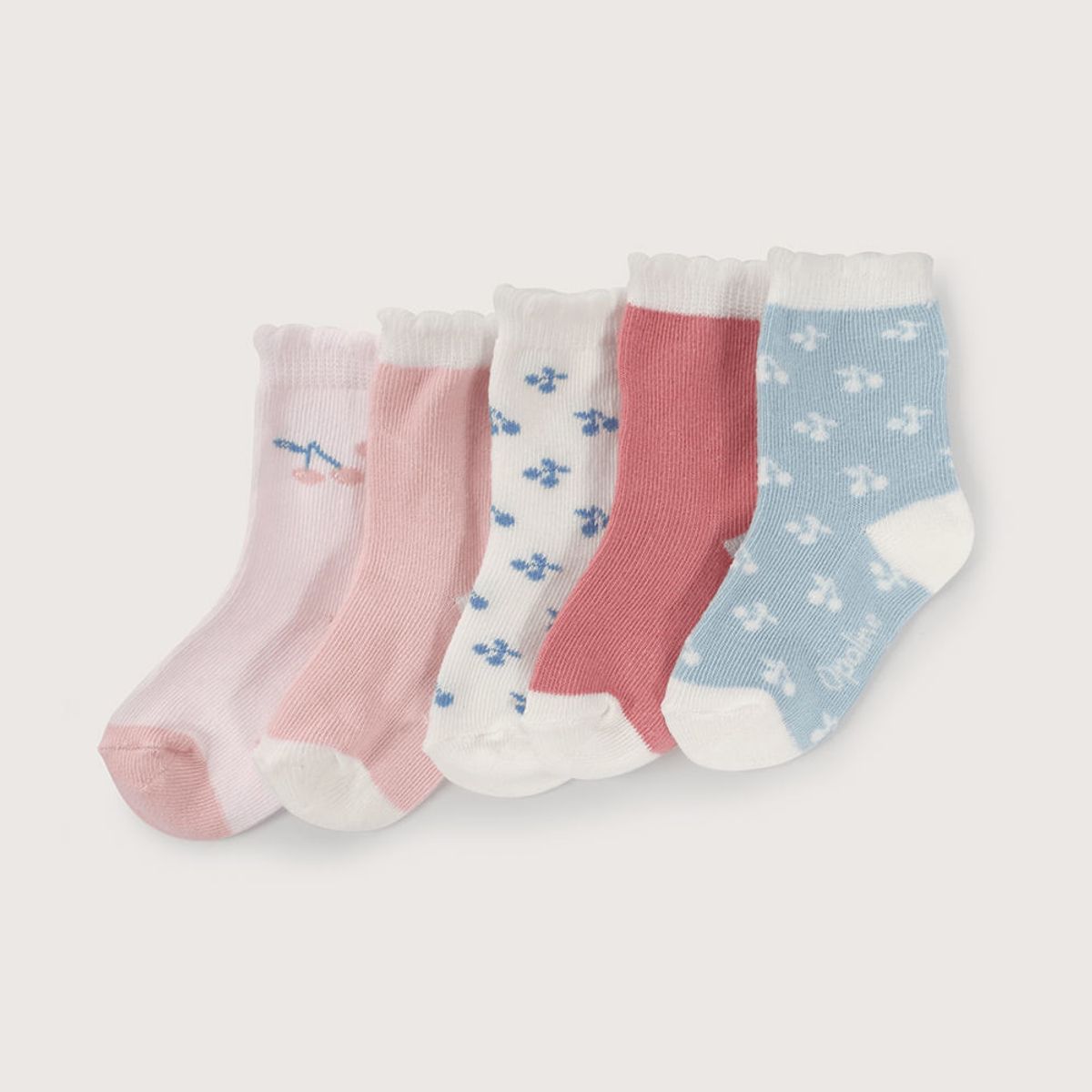OPALINE - Pack de 5 calcetines con diseño niña