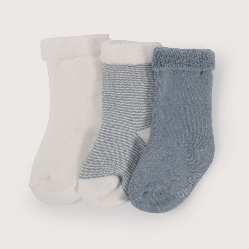 OPALINE - Pack de 3 calcetines azul de bebe 40576