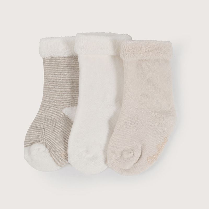 OPALINE - Pack de 3 calcetines beige de bebe 40577